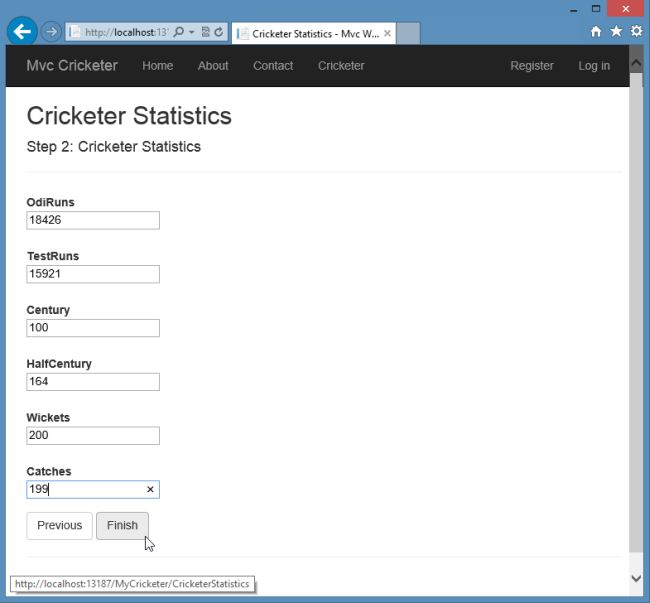 Mvc Wizard Second Step